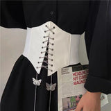 Floral Pattern Corset Wide PU Leather Slimming Body Belt