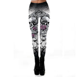 Gothic Print High-Waisted Fitness Leggings – Perfect for Workouts