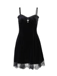 Darkly Alluring Gothic Vintage Lace Sleeveless Mini Dress