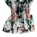 Long Sleeve Floral Print Bohemian Ruffles V Neck Rompers Dress