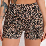 Leopard High-Waisted Yoga Shorts