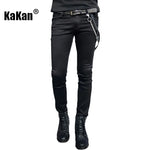 Cool Gothic Super Skinny Slim Fit Jeans - High Street Punk Style