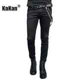 Cool Gothic Super Skinny Slim Fit Jeans - High Street Punk Style