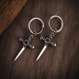 Punk Rock Skull Stainless Steel Hoop Earrings