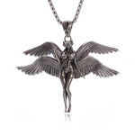 Silver Plated Captivity Bondage Goddess Pendant - Demon Girl Necklace