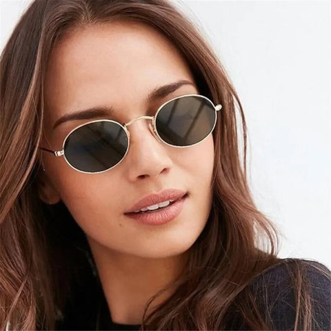 Vampire Sunglasses - Metal Oval Frame with Mirror UV400 Lenses