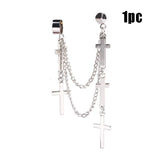 Multi-Layered Cross Chain Dangle Earrings