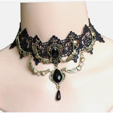 Gothic Victorian Black Lace Necklace
