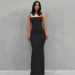 Bodycon Solid Color Long Dress - Alt Style Clothing