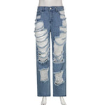 High Waisted Chain Jeans - Featuring a Cross Chain and Hollow Out Design for a Sexy and Elegant Look