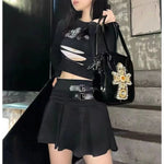 Gothic Patent Leather Handbag for Women - Perfect Accessory for Alternative Fashion