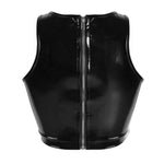 Patent Leather Back Crop Top – I-Shaped Tank