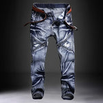 Classic Denim Biker Jeans with Slim Fit - High-Waist Smart Casual Style