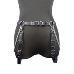 Heart Punk Belt with Metal Waist Chain – Edgy Accessory for Nightclub Style