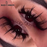 RED SIREN Wet Manga Lashes - Korean Makeup Fashion Long Thick Natural Fake Eyelashes