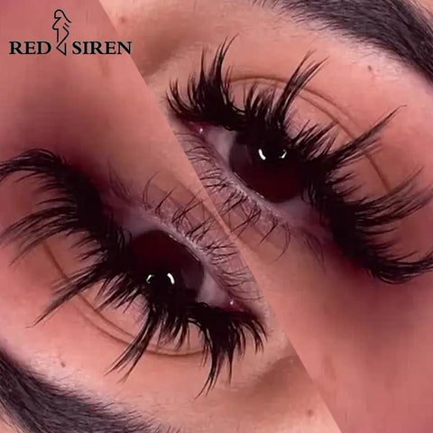 RED SIREN Wet Manga Lashes - Korean Makeup Fashion Long Thick Natural Fake Eyelashes