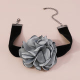 Gothic Elegant Lace Big Flower Clavicle Chain Necklace - Alt Style Clothing