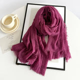 Long Cotton & Linen Scarf - Lightweight Solid Color Fashion Scarf