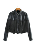 Faux Leather Moto Jacket – Edgy Short PU Leather Jacket with Loose Fit