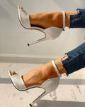 Sexy Dress Shoes Ankle Strap Peep Toe High Heel Sandals - Alt Style Clothing