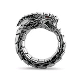 Dragon Hoop Earrings with Snap Closure for Men – Tin Alloy