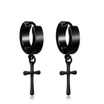 Stainless Steel Cross Skull Star Scorpion Tassel Chain Stud Earrings