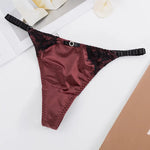 Low-Rise Satin T-Back Thong Panties – Thin Belt Femme Style