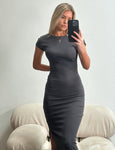 Casual Party Long Dress Solid Color Short Sleeve Backless Sexy Bodycon Dress