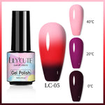 LILYCUTE Pink Purple Thermal Gel Nail Polish - 3 Colors Temperature Color Changing