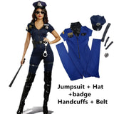 Sexy Police Woman Officer Uniform Costume Zipper Fantasy Cop - Alt Style Clothing