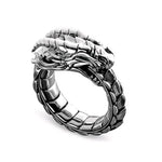 Dragon Hoop Earrings with Snap Closure for Men – Tin Alloy