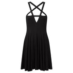 Fitshinling Pentagram Strap Gothic Mini Dress