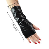 Short Fingerless Leather Gloves - Stylish Wrist-Length Nylon Gloves