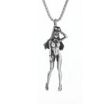 Silver Plated Captivity Bondage Goddess Pendant - Demon Girl Necklace