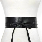 Dress Leather Bowknot Wide Belt