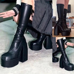 High Heel Thick Platform Knee-High Boots