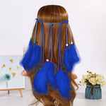 Boho Peacock Feather Adjustable Headdress - Women's Novelty Hair Band