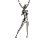 Silver Plated Captivity Bondage Goddess Pendant - Demon Girl Necklace