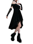 Gothic Mini Party Draped Bodycon Vintage Satin Dress