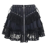 Black Gothic A-Line Mini Skirt – Vintage Retro Party Style