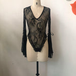 Rosetic Vintage Gothic Sexy Lace Bodysuit - Alt Style Clothing