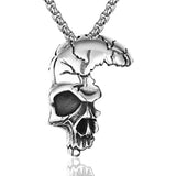 Edgy Stainless Steel 3D Skull Pendant Necklace for Punk Lovers