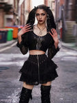 Black Gothic A-Line Mini Skirt – Vintage Retro Party Style