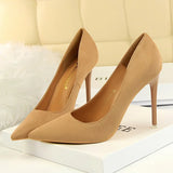 Flock High Heels Pumps with Pointed Toe – Elegant Wedding Classics