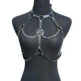 Gothic Leather Chest Harness – Bold Body Accessory