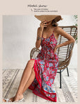 Elegant Summer Sundress With Floral Print - Alt Style Clothing