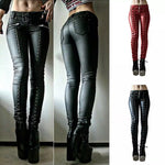 Retro Steampunk PU Leather Pants for Women