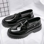 Patent Leather Platform Loafers – Slip-On Derby Shoes