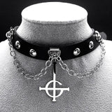 Inverted Cross Chocker Necklace