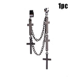 Multi-Layered Cross Chain Dangle Earrings